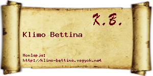 Klimo Bettina névjegykártya