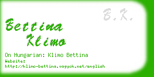 bettina klimo business card